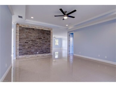 Living room View with spectacular accent stone wal