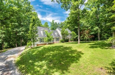Side view of front yard