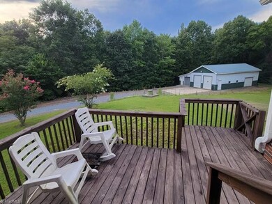 deck on back with view of man cave
