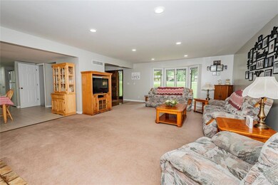 There is a bay window in this room in the front of