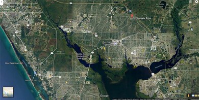 Satellite image of surrounding towns