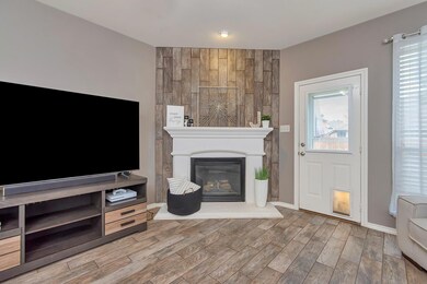 Gas Fireplace and accent wall feature