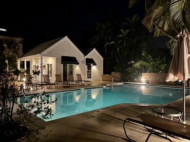 View of the Pool at Night