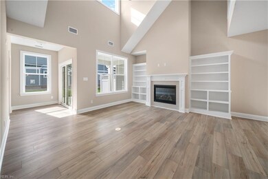 View from Kitchen to fireplace