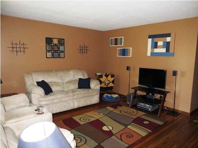 Spacious living room with warm colors,
