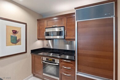 Kitchen with appliances with stainless steel finis