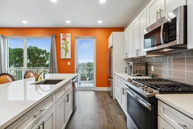 Stainless appliances and even a gas range
