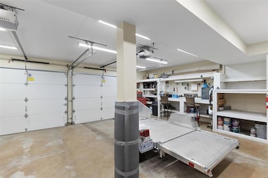 Check out this oversize garage with built-in work 