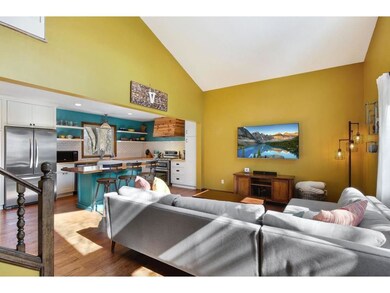 Upon entering the home's main level gathering area