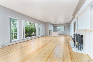 Living room with natural fire place