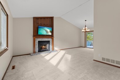 Fireplace with TV mounted