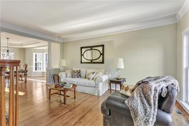 Formal living room with newly refinished wood floo