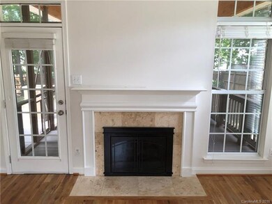 Close up of fireplace.