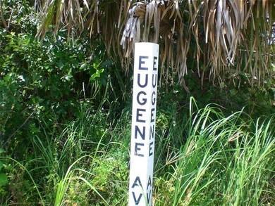 Eugene Avenue Sign behind mailboxes.  Also there i