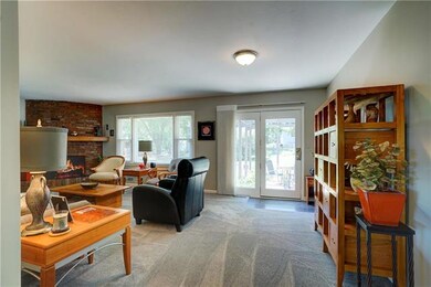 In the area of the french doors, the space could b