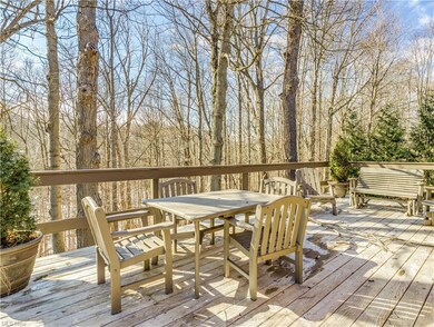 Deck with gorgeous wooded views