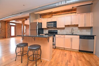 At the bottom of the steps is the kitchen.