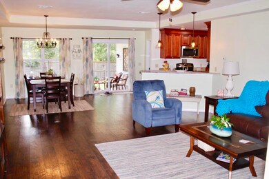Living room into dining room