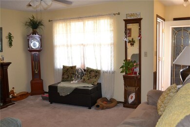 View of living room from breakfast area.