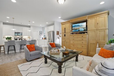 Living room featuring recessed lighting and light wood finished floors