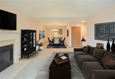 Living room and dining area