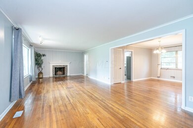Living room and dining room