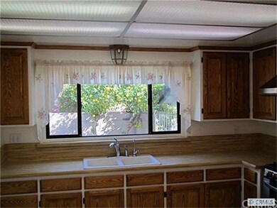 Kitchen sink,window and cabinets.
