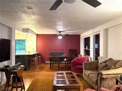 Living/dining with woodstove