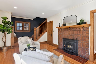 Cozy up in front of the fireplace.