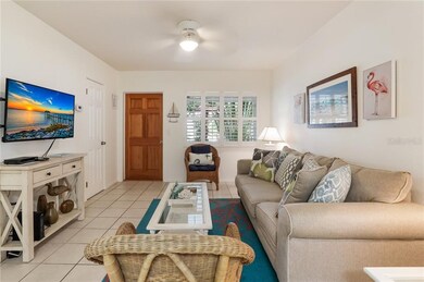 Light and bright living room with plantation shutt