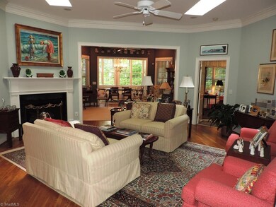 Living Room opens into library for great flow for entertaining