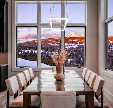 Photos of dining table and view from similar unit.