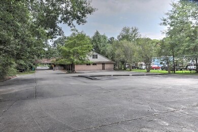 Rear view of the building and parking lot