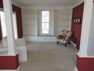 Built-in book shelves