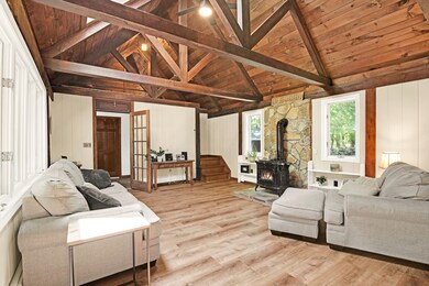 family room from dining area