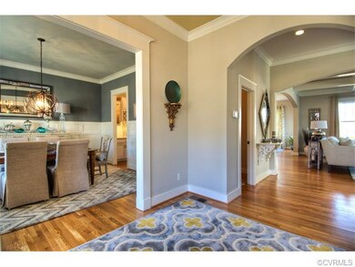 Ten foot ceilings of the first floor give the home