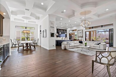 Dining and family rooms with gourmet kitchen