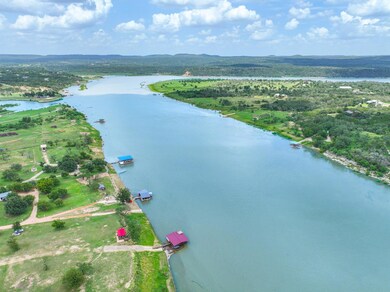 Aerial view of a nearby body of water