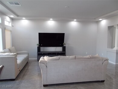 Living area with recessed lighting