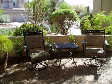 Seating area in front courtyard