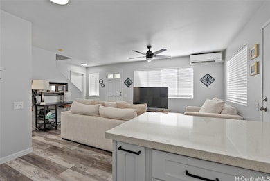 View from kitchen into living room.