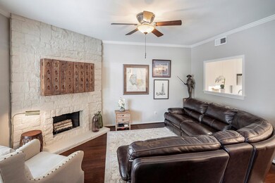 View from entry into spacious living room and kitc