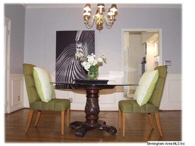 Another view of the dining room.  Kitchen in the b