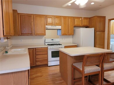 Organized kitchen with an island