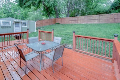 Private fenced backyard