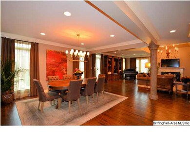 Dining room and greatroom flow from one to another