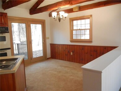 Dining room with connected deck.