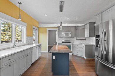 Center island adds more counter space and storage for this large kitchen...