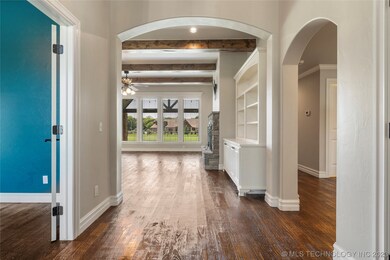 Grand entry with hand scraped hardwood floors