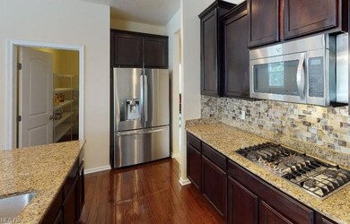 Gourmet kitchen with expresso cabinets, gas cookto